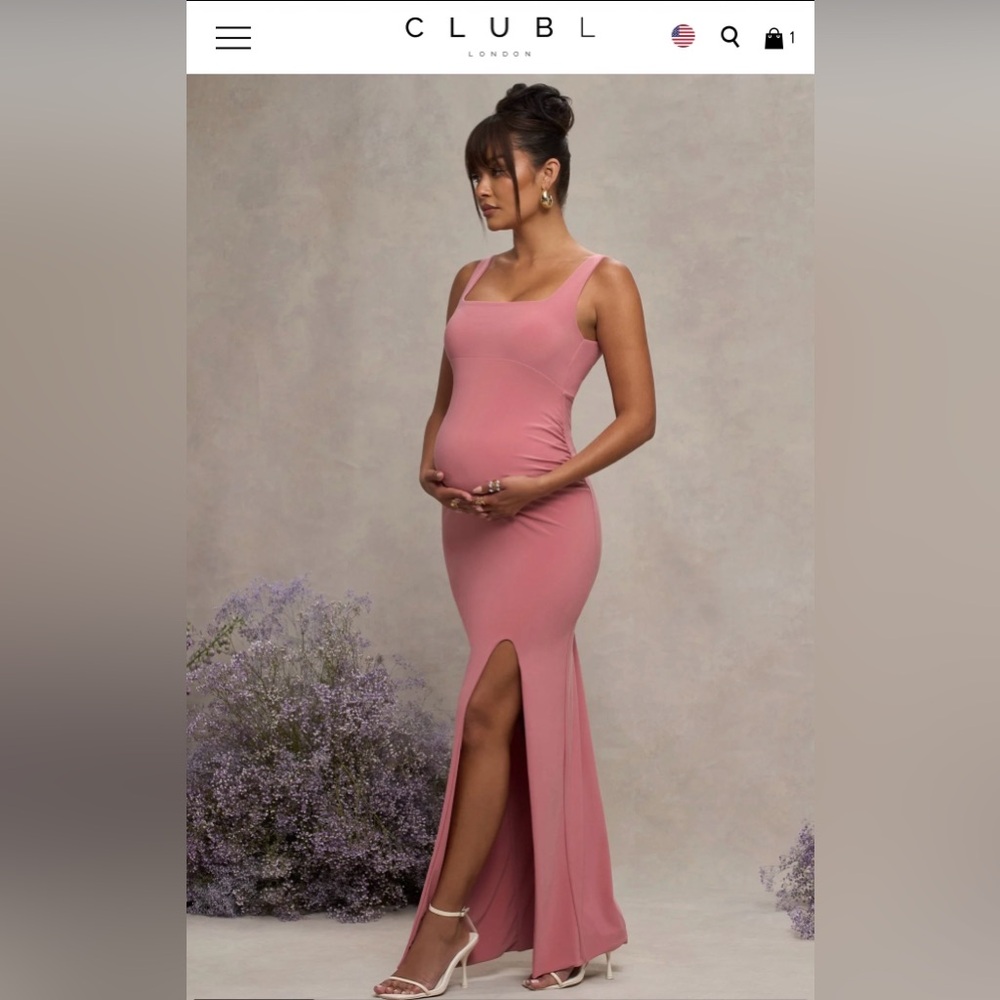 Club L London Blush Pink Maternity Gown